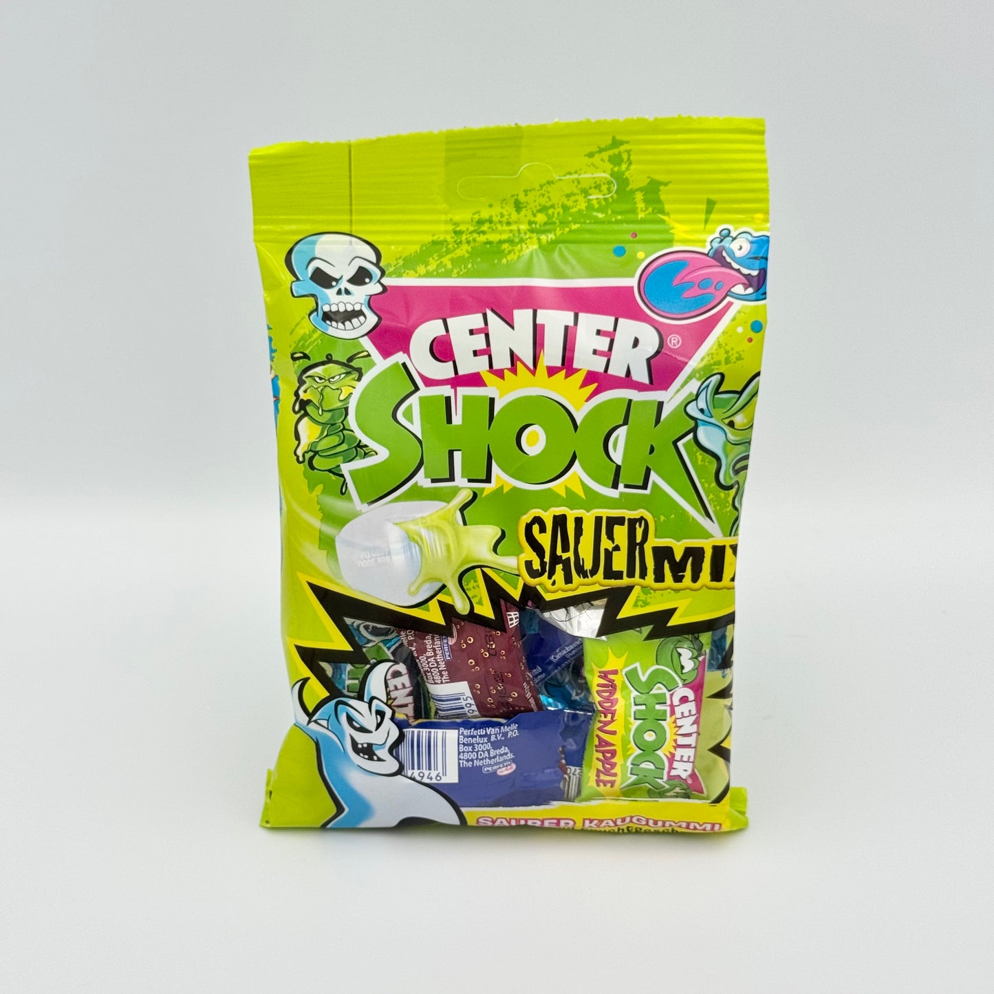 Eine Packung Center Shock Sauer Mix – Saurer Kaugummi als Skill bei Anspannung