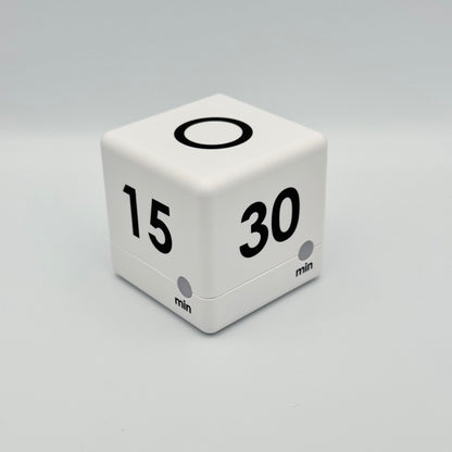 Weißer TFA Würfel-Timer Ansicht 15 und 30 Minuten – Zeitmanagement-Tool für die Pomodoro-Methode