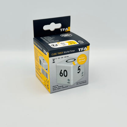 TFA Dostmann Würfel-Timer Verpackung – Digitaler Cube Timer für Zeitmanagement & Fokus