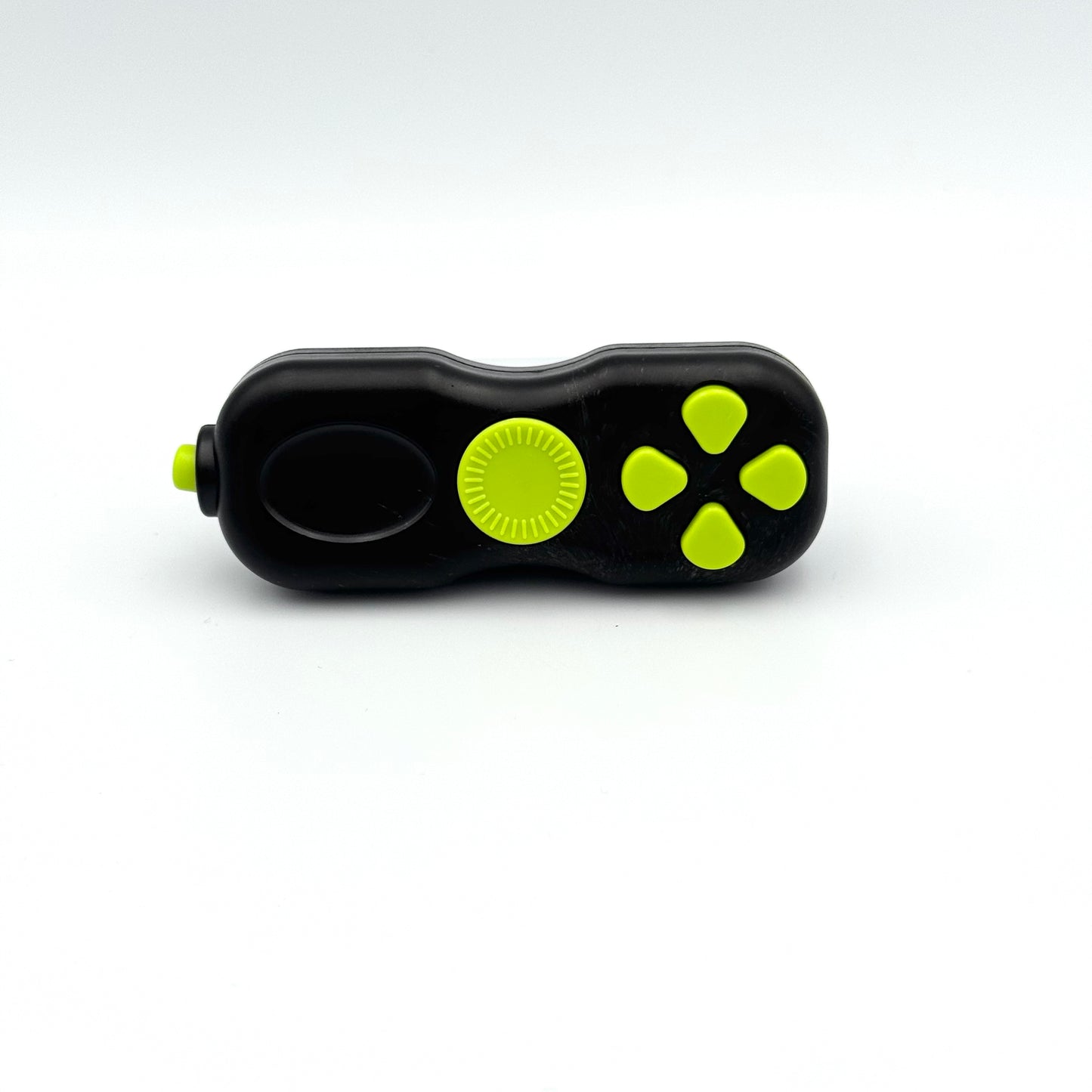 Fidget Controller Pad in Schwarz-Grün Rückansicht – Anti-Stress Toy mit Druckknöpfen