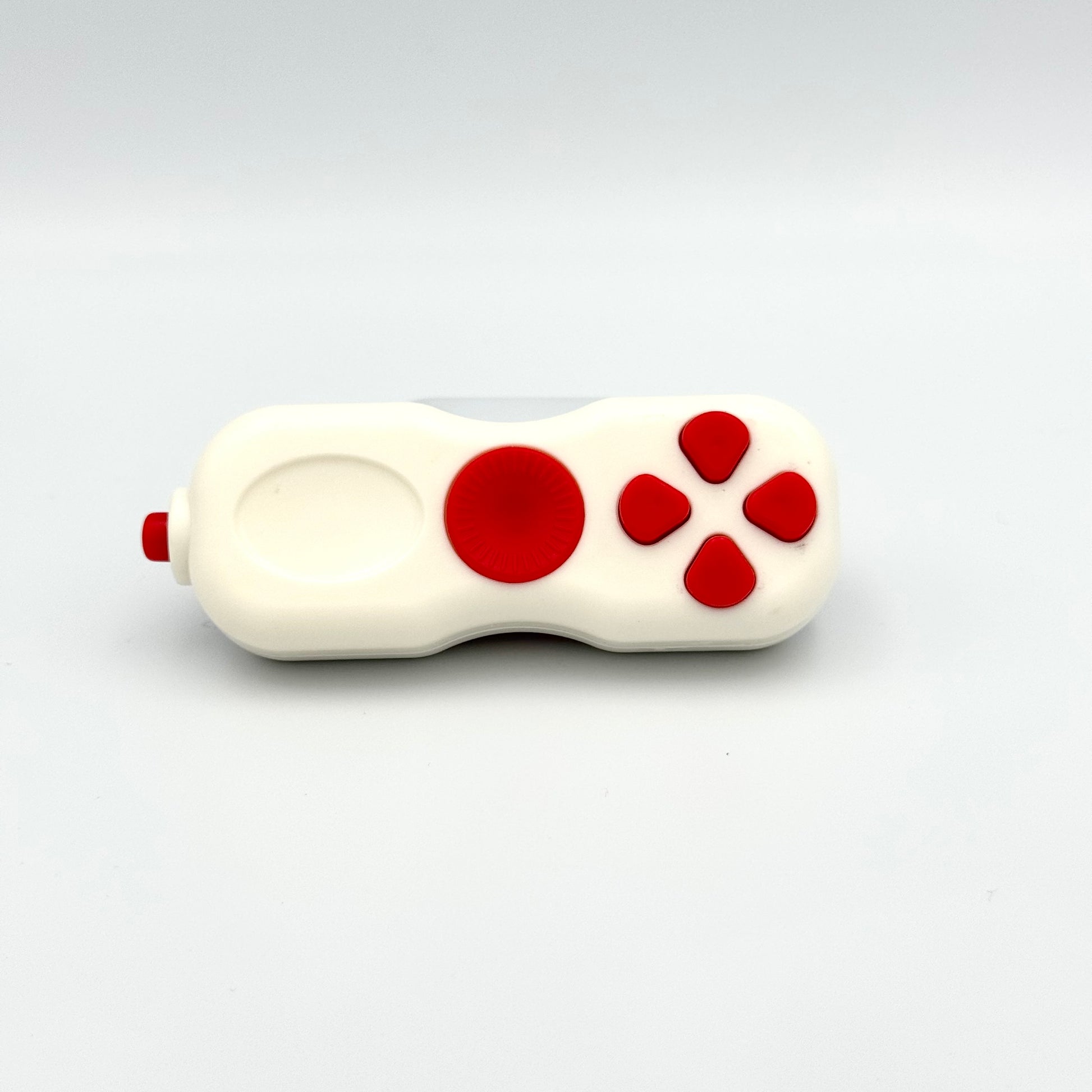 Fidget Controller Clicker in Weiß-Rot Rückseite – Pad Fidget mit roten Tasten