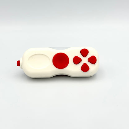 Fidget Controller Clicker in Weiß-Rot Rückseite – Pad Fidget mit roten Tasten
