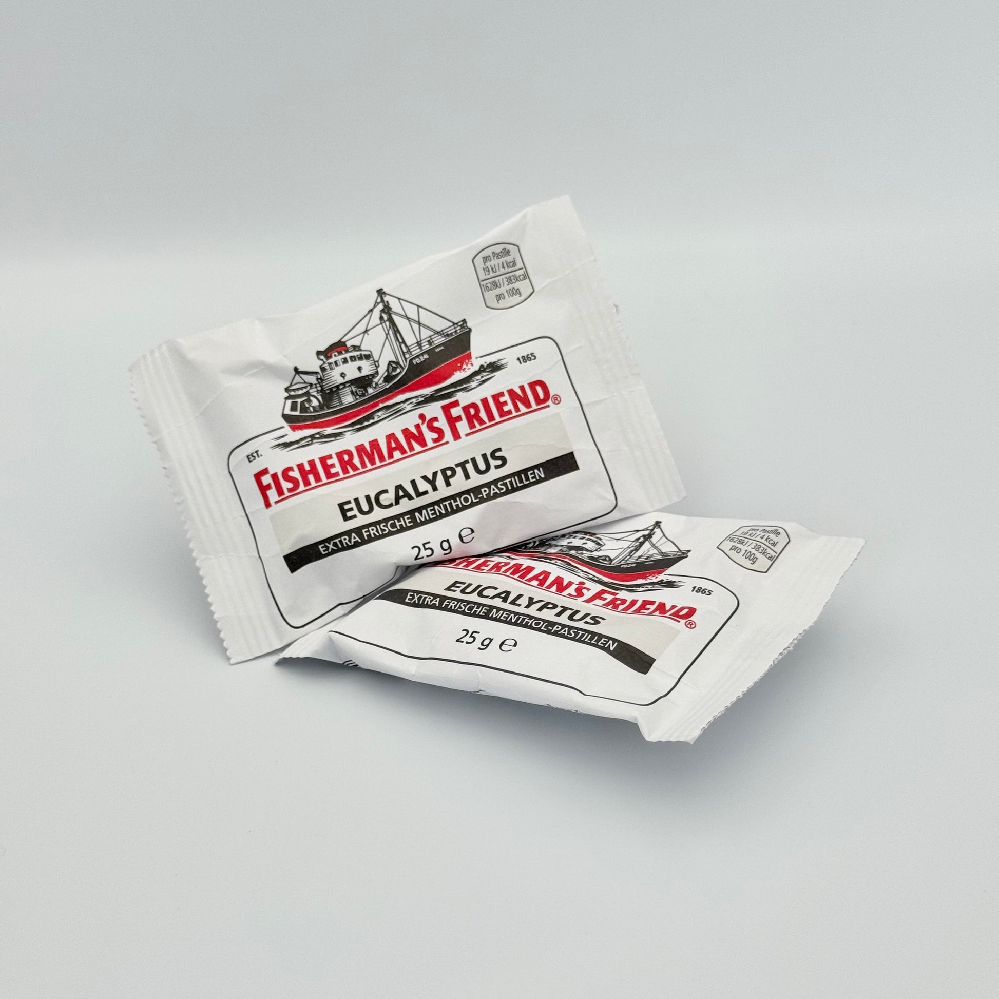 Zwei Päckchen Fisherman's Friend Eucalyptus – Extra frische Menthol-Pastillen für Atemwege