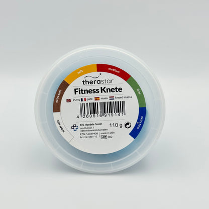 Therastar Fitness Knete Dose Draufsicht – Therapieknete 110g extra fest für Krafttraining