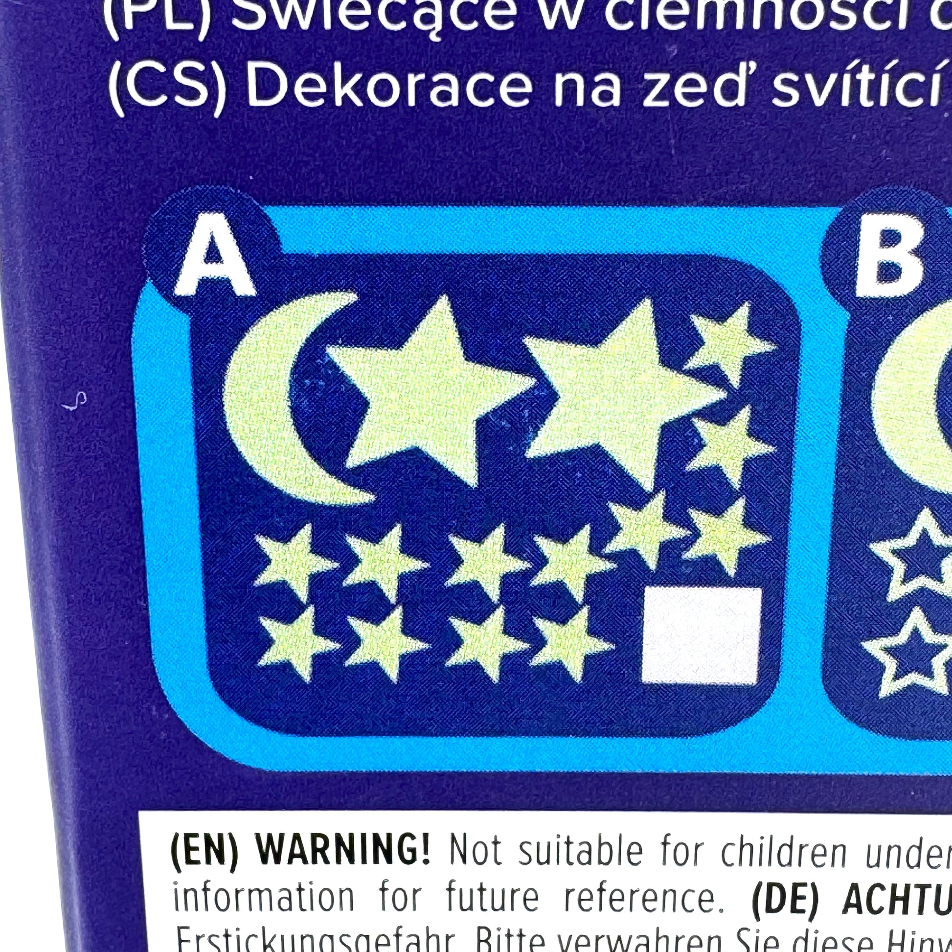 Leuchtsterne & Mond Wandaufkleber Set A – Nachtleuchtende Deko-Sticker