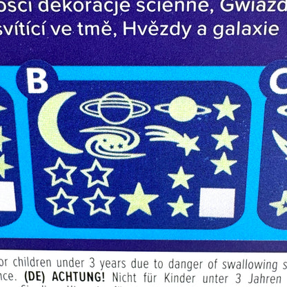 Leuchtsterne, Mond & Planeten Wandsticker Set B – Glow in the dark Deko