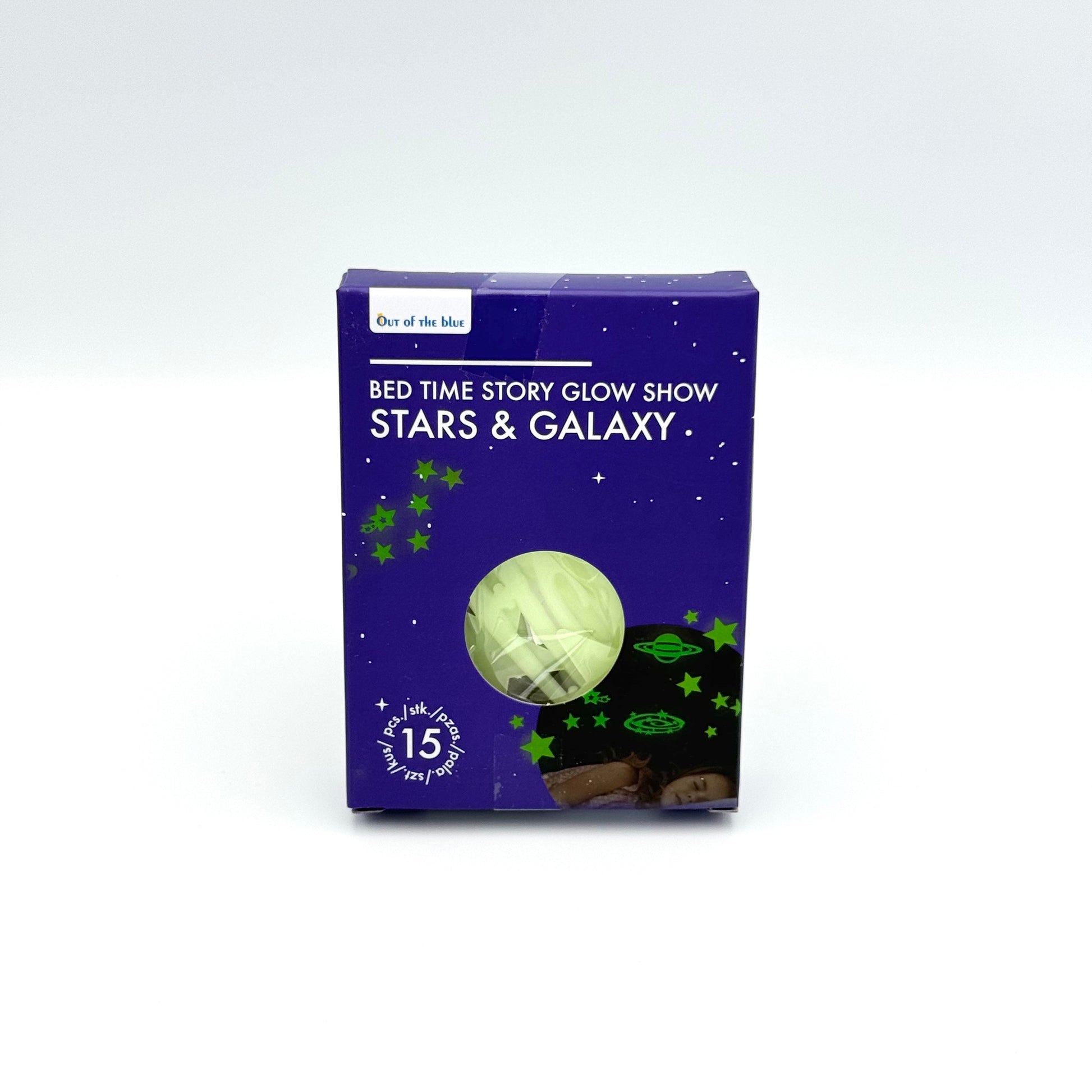 Verpackung Bed Time Story Leuchtsterne & Galaxie 15 Stück – Im Dunkeln leuchtende Weltraum Sticker