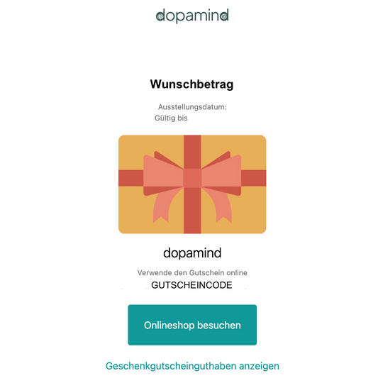 Digitaler dopamind Geschenkgutschein für den Onlineshop