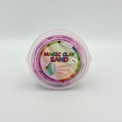 Lila Magic Clay Sand im 300g Eimer Draufsicht – Magischer Knet-Sand für Fokus & Haptik