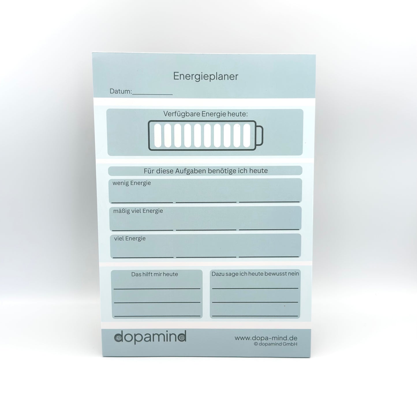 dopamind Energieplaner Block – Visualisierung der Tagesenergie & Aufgabenplanung bei Neurodivergenz