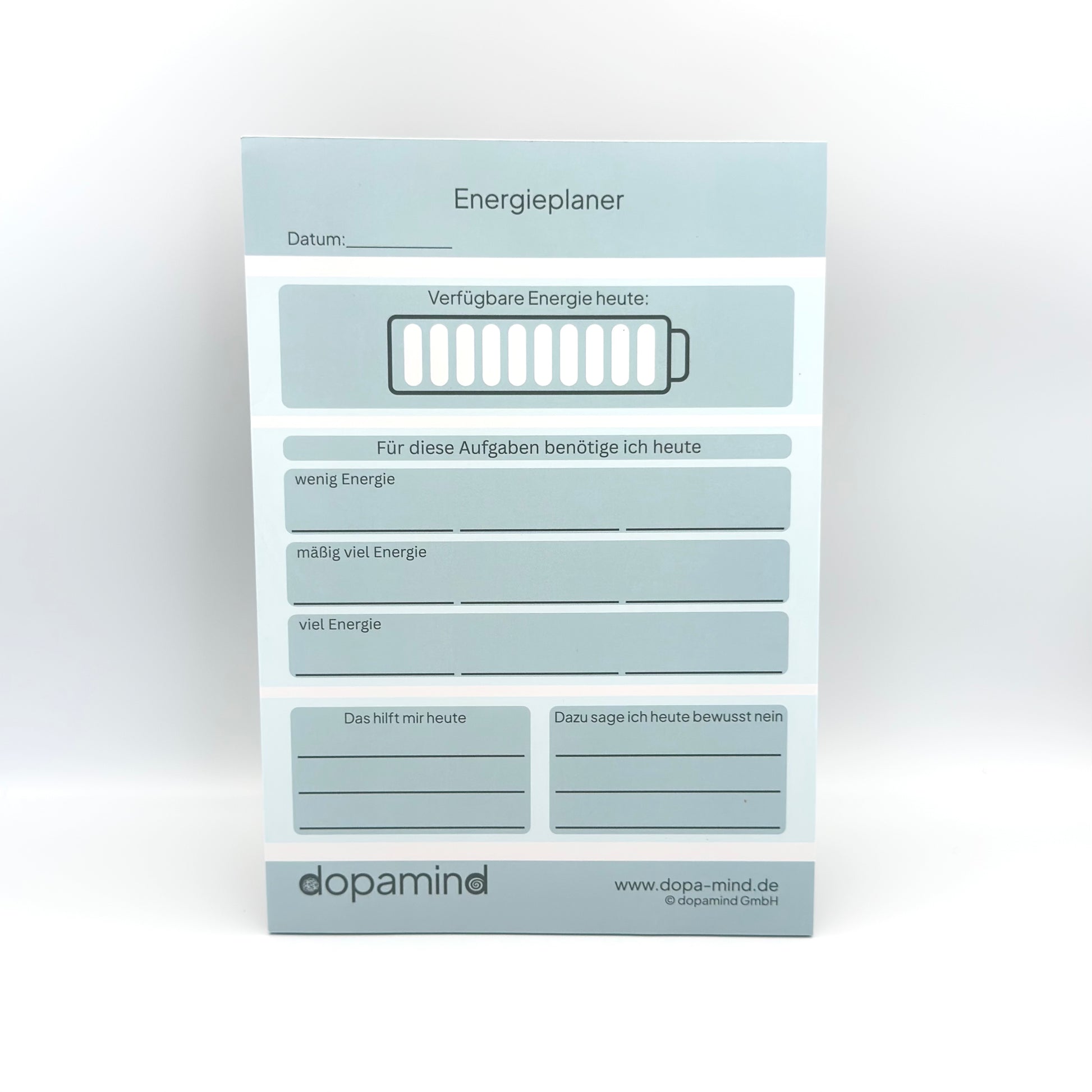 dopamind Energieplaner Block – Visualisierung der Tagesenergie & Aufgabenplanung bei Neurodivergenz