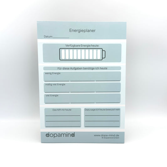 dopamind Energieplaner Block – Visualisierung der Tagesenergie & Aufgabenplanung bei Neurodivergenz