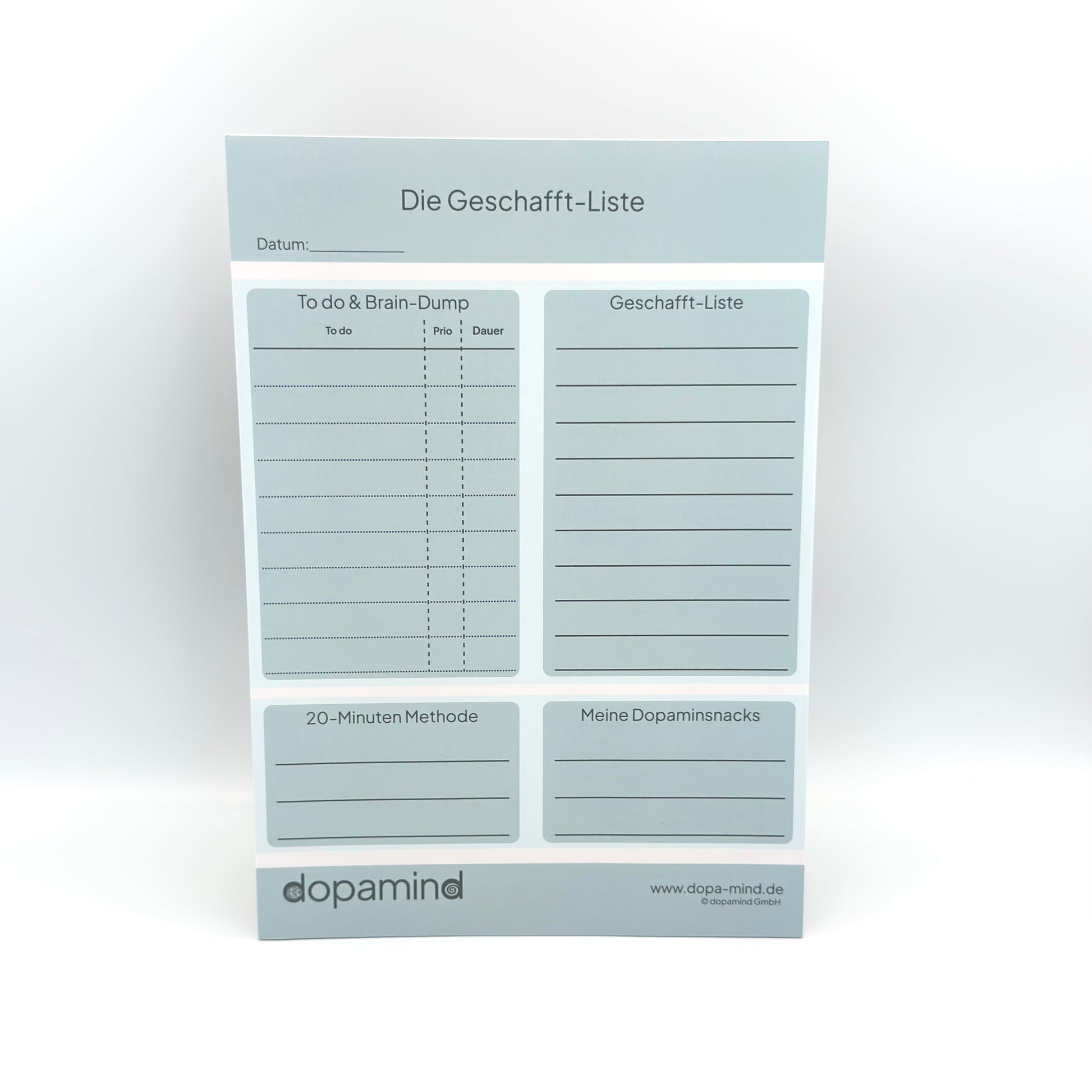 dopamind Die Geschafft-Liste Block – ADHS Tagesplaner mit Brain-Dump & Dopaminsnacks