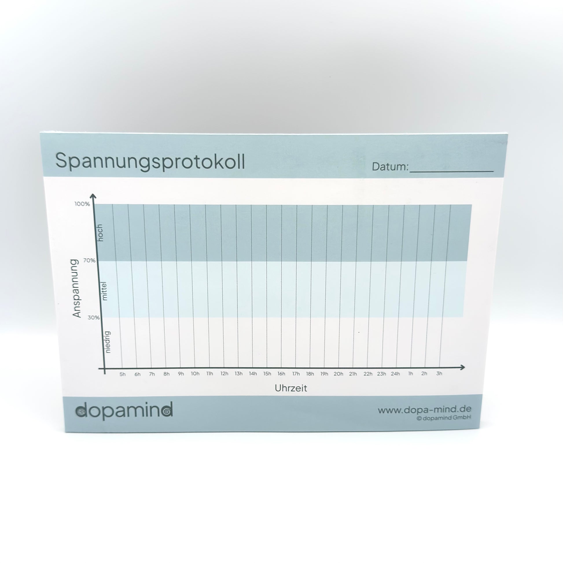 dopamind Spannungsprotokoll Block – DBT Verlaufsdiagramm zur Regulierung von Stress & Anspannung