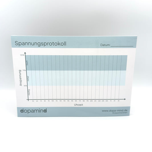 dopamind Spannungsprotokoll Block – DBT Verlaufsdiagramm zur Regulierung von Stress & Anspannung
