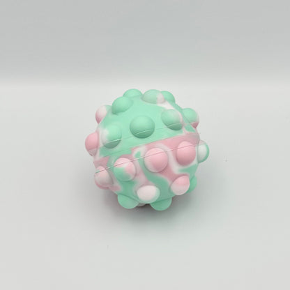 Pastellfarbener Pop Ball in Hellgrün und Rosa – 3D Pop It Fidget Toy zum Drücken