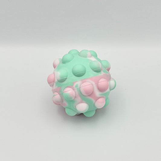 Pastellfarbener Pop Ball in Hellgrün und Rosa – 3D Pop It Fidget Toy zum Drücken