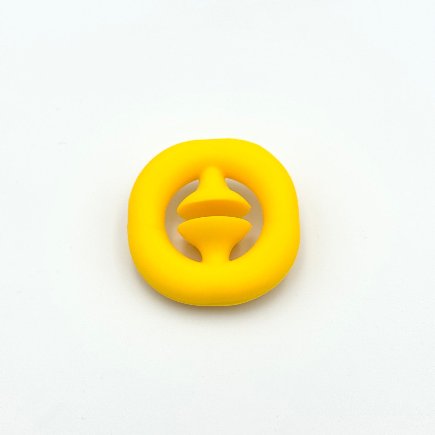 Gelber Pop Snapper Saugnapf-Ring aus Silikon – Stressabbau Toy