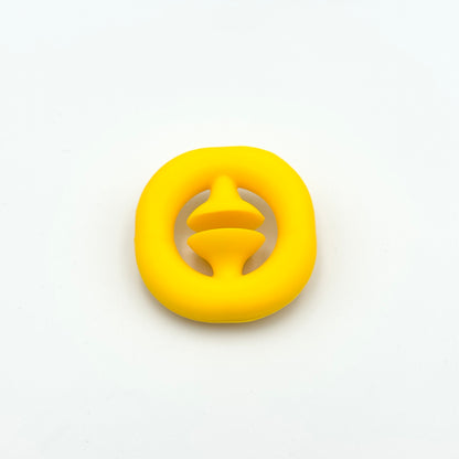 Gelber Pop Snapper Saugnapf-Ring aus Silikon – Stressabbau Toy