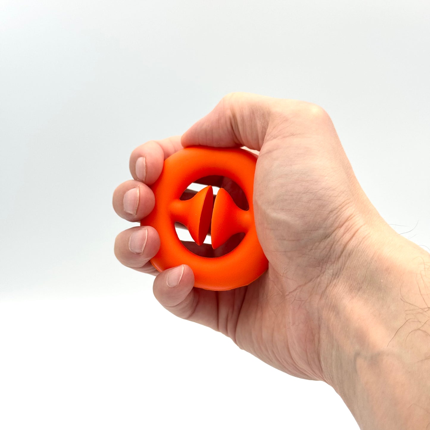 Oranger Pop Snapper Saugnapf-Ring – Fidget Toy