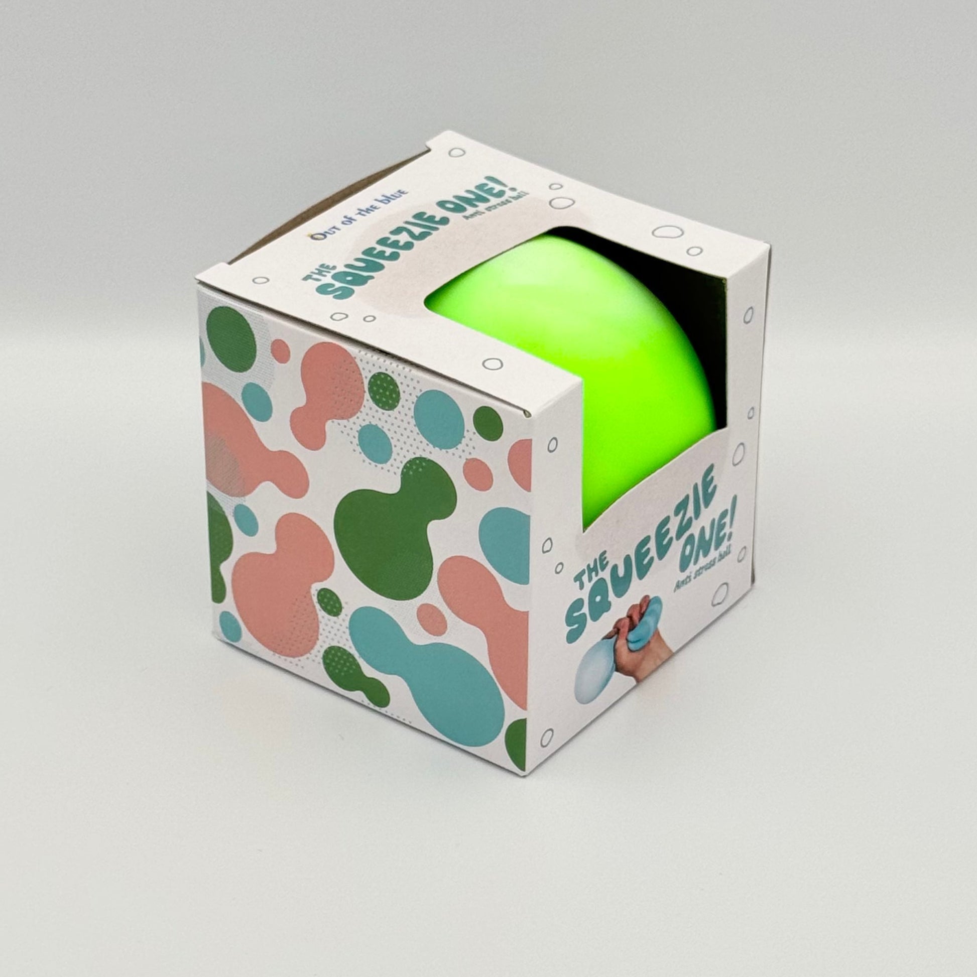 Neongrüner The Squeezie One Anti-Stressball in Verpackung – Squeeze Ball für Handtraining