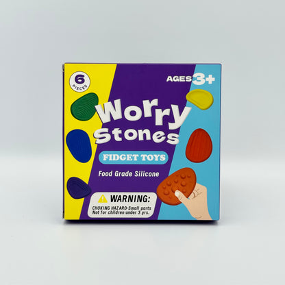 Worry Stones Fidget Toys Verpackung aus Pappe – 6 Stück Food Grade Silicone Sorgensteine