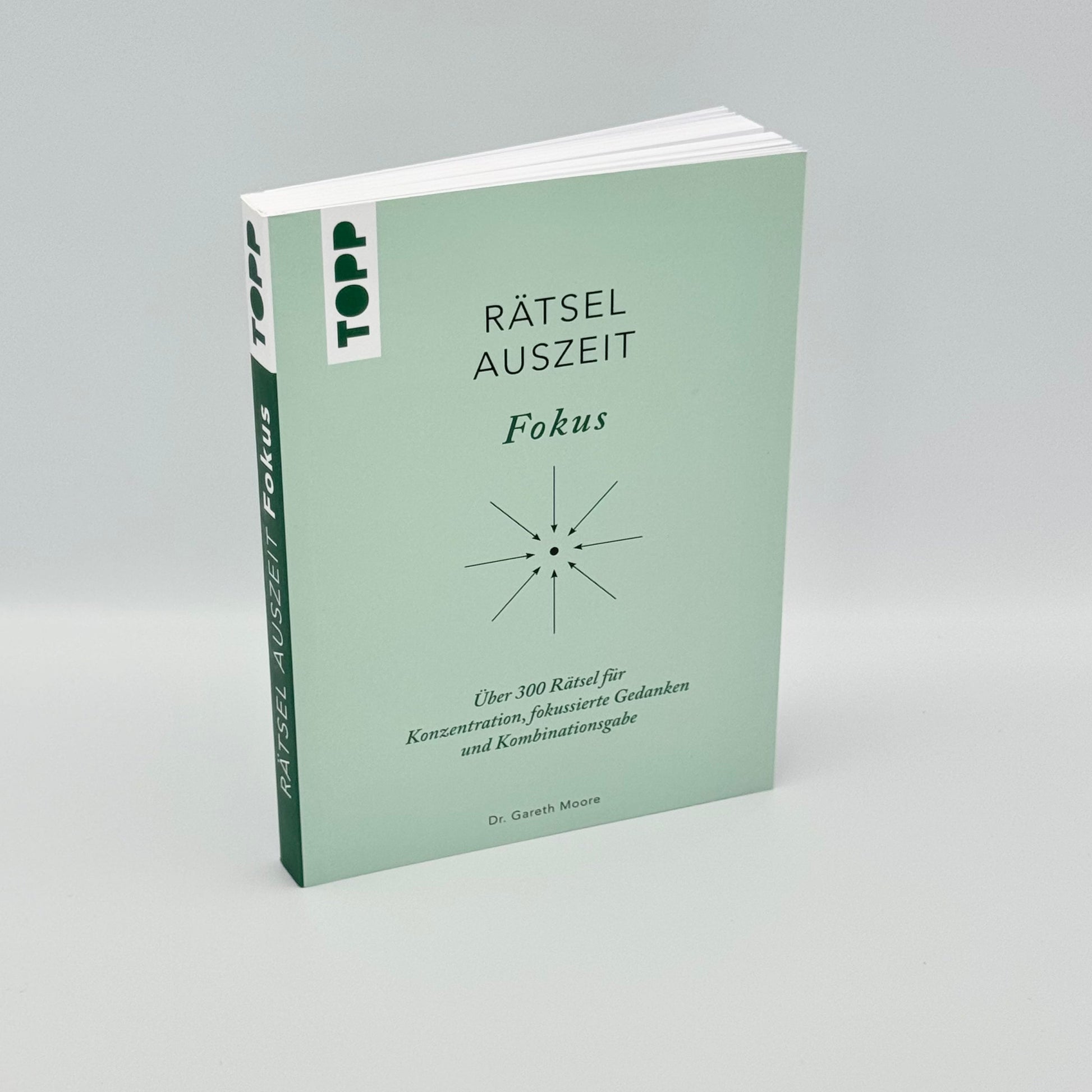 Buch Rätsel Auszeit Fokus in Grün von Dr. Gareth Moore – Über 300 Rätsel für Konzentration