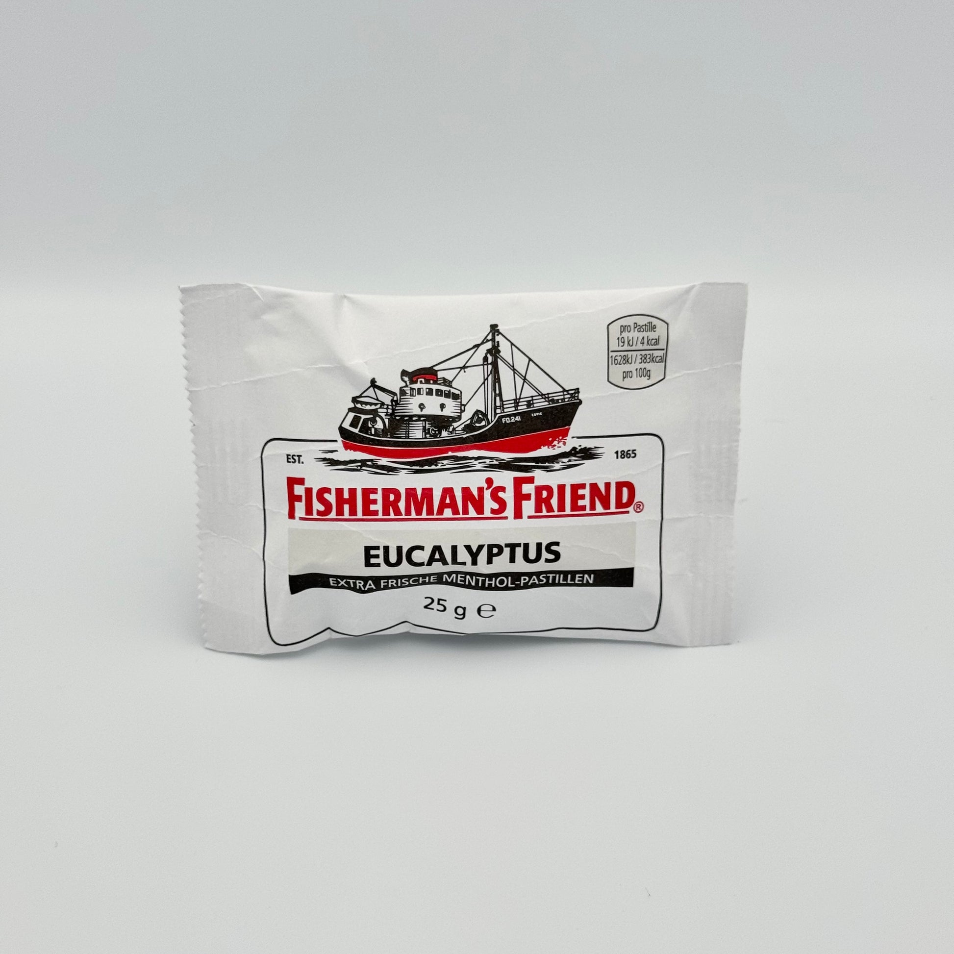 Eine Packung Fisherman's Friend Eucalyptus 25g – Extra frische Menthol-Pastillen Skill