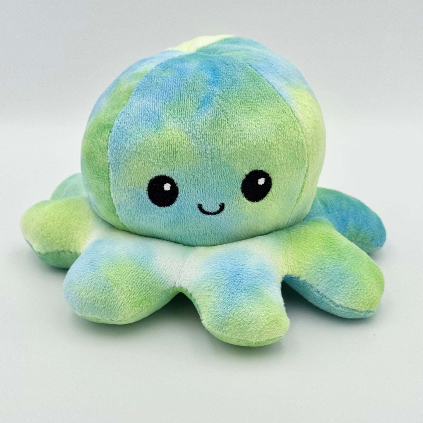 Grün-blauer Wendekrake Plüsch Oktopus fröhlich – Reversible Octopus Fidget Toy