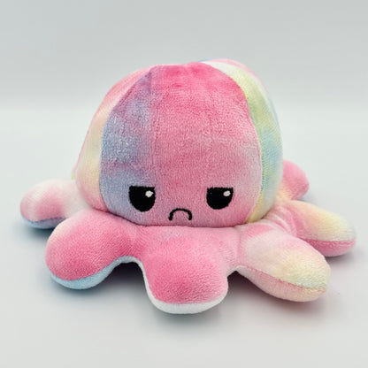 Rosa Wendekrake Plüsch Oktopus mit wütendem Gesicht – Moody Octopus Stimmungsskill