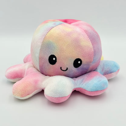 Rosa Wendekrake Plüsch Oktopus mit fröhlichem Lächeln – Reversible Octopus Fidget
